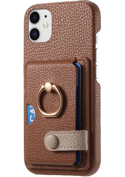 IPhone 12 Mini Kart Yuvaları Premium Dokulu Deri Halka Standı (Yurt Dışından) fırsatları