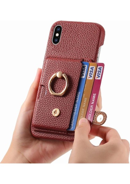 IPhone X/xs Kart Yuvaları Halka Standı Premium Dokulu Deri (Yurt Dışından) indirimleri