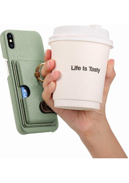 IPhone X/xs Kart Yuvaları Halka Standı Premium Dokulu Deri (Yurt Dışından) fırsatları