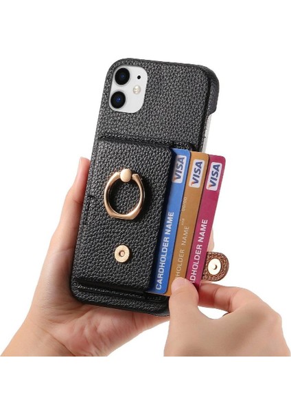 IPhone 12 Mini Kart Yuvaları Premium Dokulu Deri Halka Standı (Yurt Dışından) fiyatları