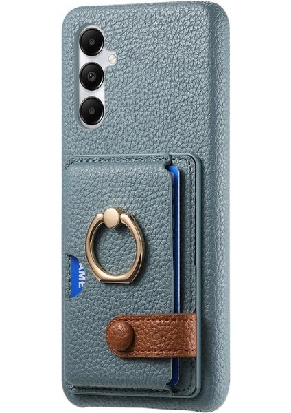 Samsung Galaxy A05S Premium Dokulu Deri Yüzük Standı Kart Yuvaları (Yurt Dışından) fiyatları