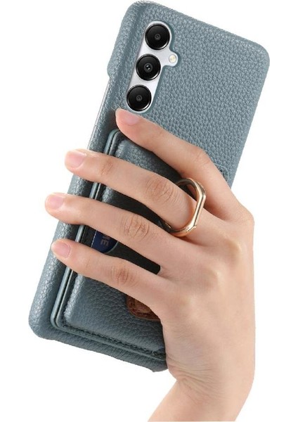 Samsung Galaxy A05S Premium Dokulu Deri Yüzük Standı Kart Yuvaları (Yurt Dışından) modelleri