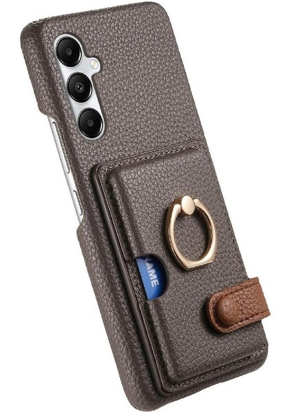 Samsung Galaxy A05S Premium Dokulu Deri Yüzük Standı Kart Yuvaları (Yurt Dışından) indirimleri