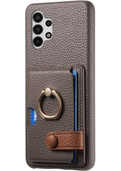 Samsung Galaxy A13 4g Premium Dokulu Deri Halka Standı Kartı (Yurt Dışından)