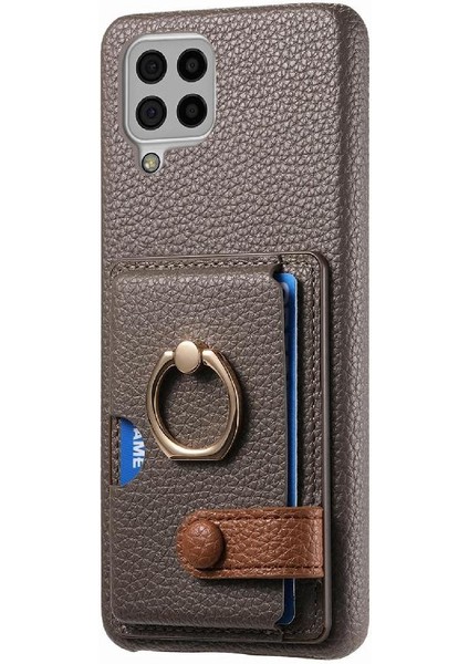 Samsung Galaxy A22 4g Kart Yuvaları Premium Dokulu Deri Yüzük (Yurt Dışından)
