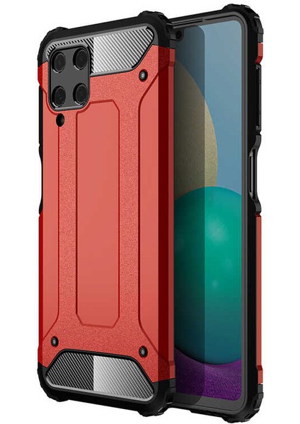 Galaxy M22 Kılıf Klcr Crash Silikon Kapak-Kırmızı