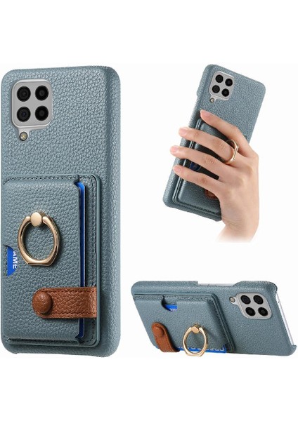 Samsung Galaxy A22 4g Kart Yuvaları Premium Dokulu Deri Yüzük (Yurt Dışından)
