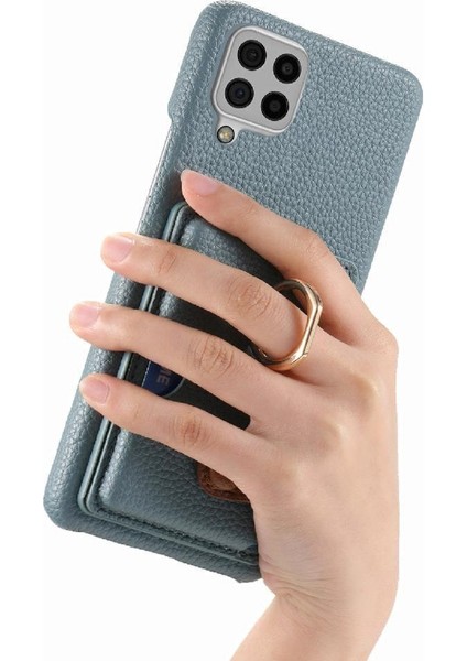 Samsung Galaxy A22 4g Kart Yuvaları Premium Dokulu Deri Yüzük (Yurt Dışından)