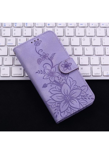 Realme Gt Neo6 Se Cüzdan Manyetik Kickstand Kabartmalı Zambak Için Flip Case (Yurt Dışından)