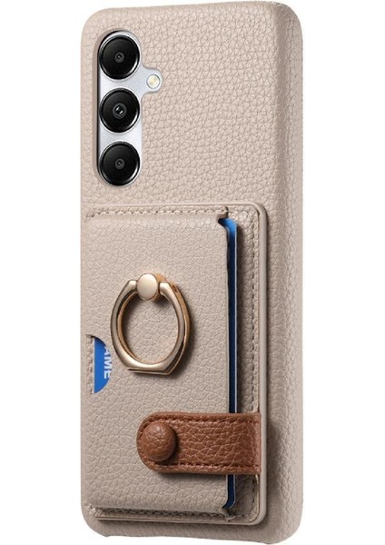 Samsung Galaxy A35 Halka Standı Premium Dokulu Deri Kart Yuvaları (Yurt Dışından)