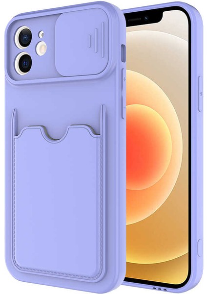 iPhone 12 Uyumlu ​klcr Kartix Kapak-Lila