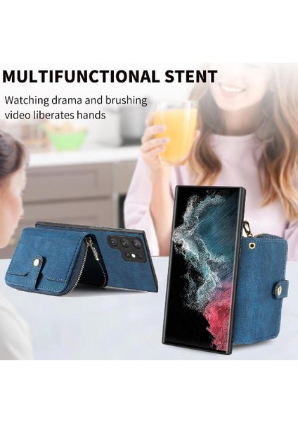 Samsung Galaxy S22 Ultra Premium Deri Fermuar Kapatma 7 Kart (Yurt Dışından) fiyatları