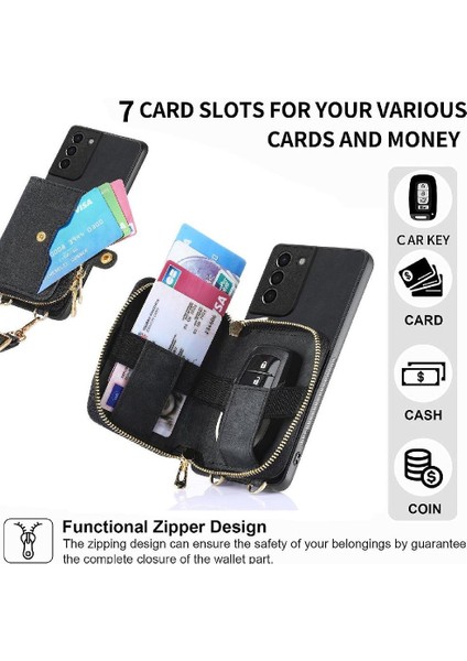 Samsung Galaxy S21 Ayarlanabilir Kordon Premium Deri 7 Kart (Yurt Dışından) fırsatları