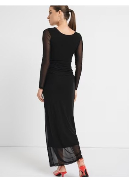 Kadın Siyah Uzun Elbise 15331585 fırsatları