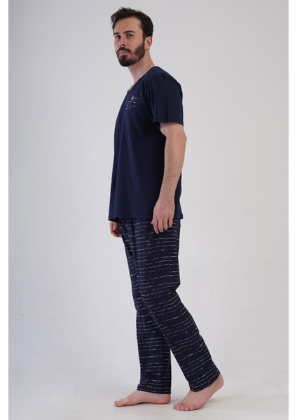 Erkek Kısa Kol Lacivert Pijama Takım C0T3N1O804