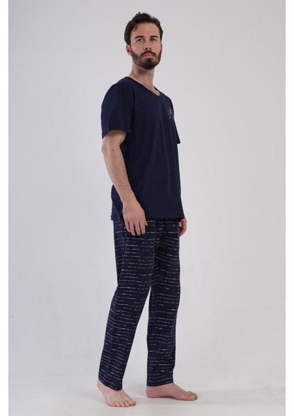 Erkek Kısa Kol Lacivert Pijama Takım C0T3N1O804 modelleri