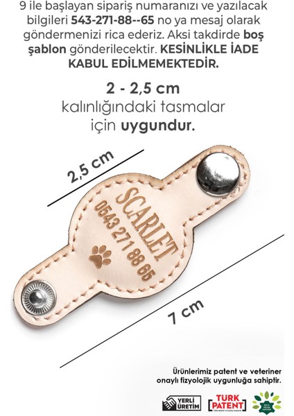Luxury Deri Köpek Künyesi, Deri Köpek Isimlik, Köpek Kedi Tasması, Köpek Madalyonu 1 Adet