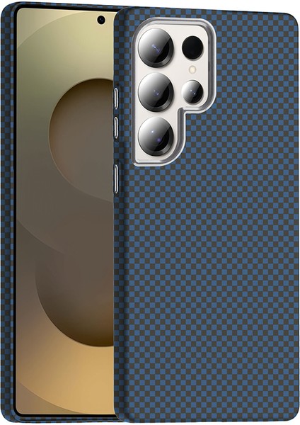 Galaxy S25 Ultra Kılıf M-Safe Şarj Özellikli Karbon Fiber Görünümlü Klcr Gros Kapak - Desert Titanyu fiyatları