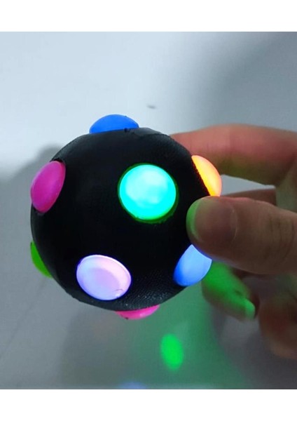 Luxury Disko Işıklı Kedi Oyun Topu Büyükler+Küçüklere Zıpzıp Disco Işık Show 15 LED 6cm Kaucuk Eğlence Topu 1 Adet fiyatları