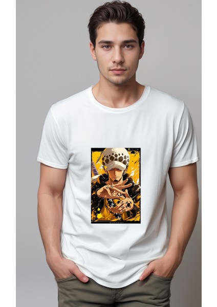 One Piece Trafalgar Law Baskılı Unisex Tshirt