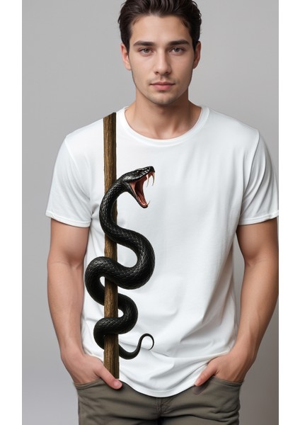 Yılan Baskılı Unisex Tshirt