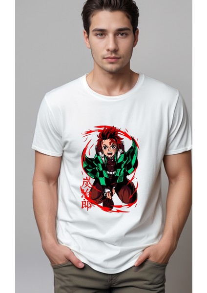 Demon Slayer Tanjuro Baskılı Unisex Tshirt
