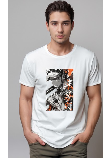 One Piece Trafalgar Law Baskılı Unisex Tshirt