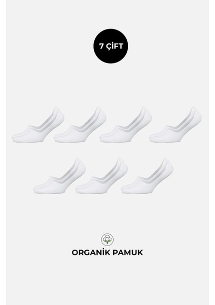 Organik Pamuklu Kadın Kutulu 7 Çift Beyaz Babet Çorap fiyatları