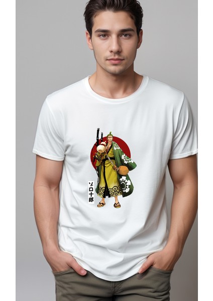 One Piece Zoro Baskılı Unisex Tshirt