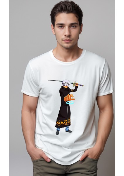 One Piece Trafalgar Law Baskılı Unisex Tshirt