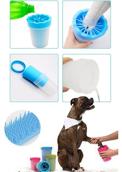 Luxury Silikon Jel Fırçalı Kedi Köpek Pati Ayak Yıkama Kovası (Küçük) 1 Adet