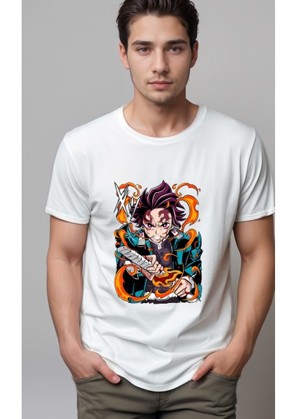 Demon Slayer Tanjiro Baskılı Unisex Tshirt