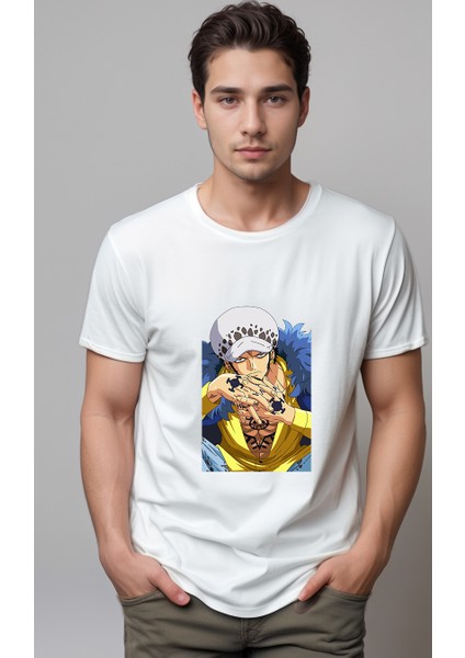 One Piece Trafalgar Law Baskılı Unisex Tshirt