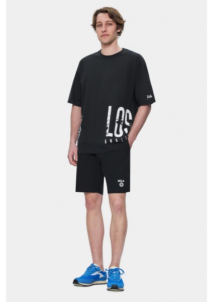 Ignıso Siyah Bisiklet Yaka Baskılı Oversize Erkek Tshirt fiyatları