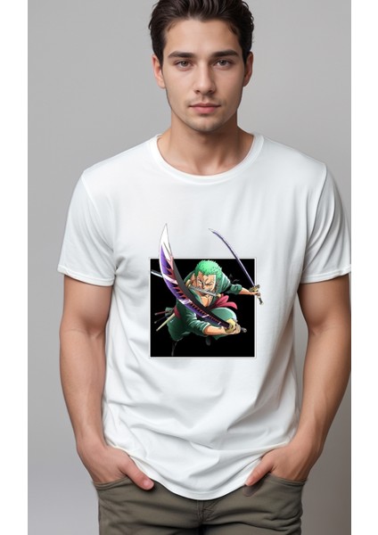 One Piece Zoro Baskılı Unisex Tshirt