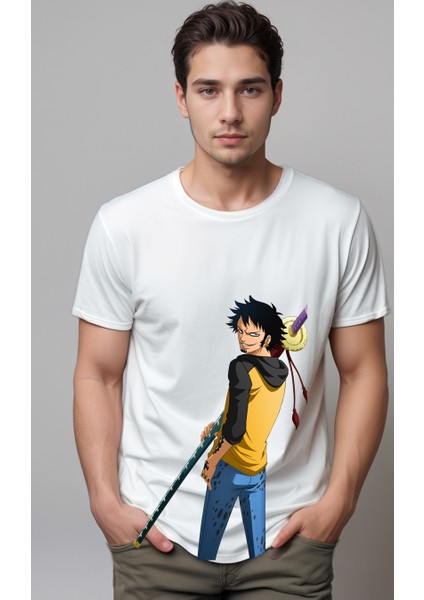 One Piece Trafalgar Law Baskılı Unisex Tshirt