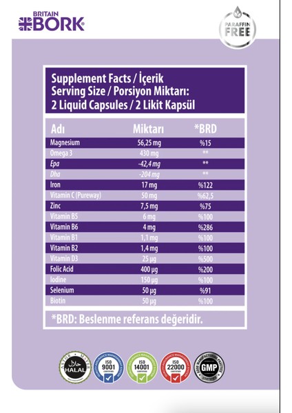 Prenatal 30 Likit Kapsül Omega3 Biotin Iyot Methyl Folat İçeren Vitamin indirimleri