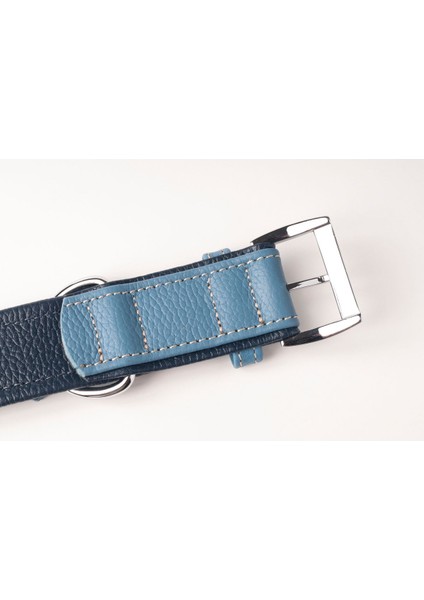 Luxury Flotter Hakiki Deri Köpek Boyun Tasması Xs Mavi Lacivert 2,5X29-37 cm 1 Adet