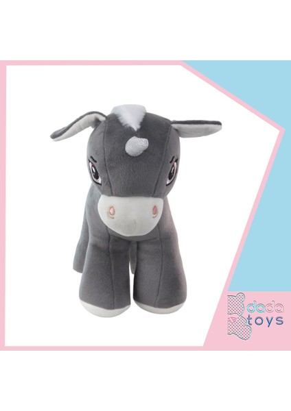 Unicorn Boynuzlu Ponny At Peluş Uyku Arkadaşi 34 cm Antrasit Yktsn