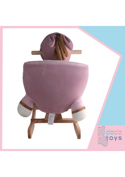 Sallanan Doldurulmuş At Peluş Rocker 60 cm Pembe-Beyaz Yktsn