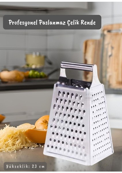Profesyonel Rende Paslanmaz Çelik 4 Yönlü Çok Fonksiyonlu Rende Inox 23 cm