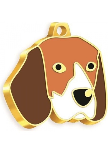 Luxury Altın Kaplama Beagle Köpek Künyesi 1 Adet