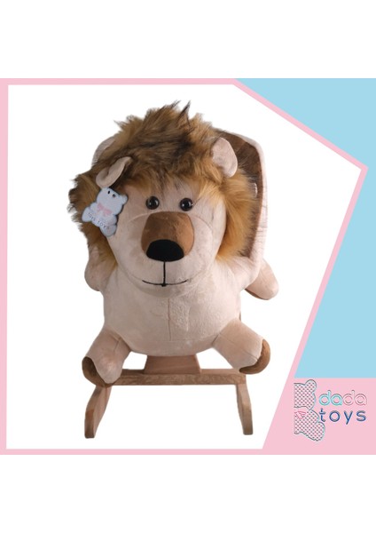 Sallanan Doldurulmuş Aslan Peluş Rocker 60 cm Kahverengi-Krem Yktsn