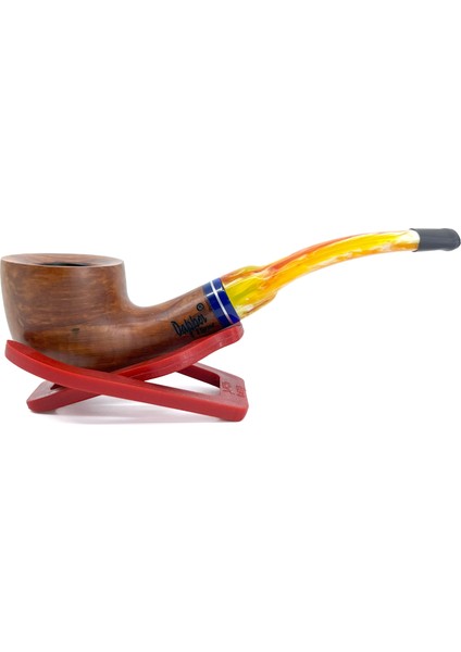 Bent Billiard Briar (Gül Kökü) 9 mm Filtreli El Yapımı Pipo - 2435