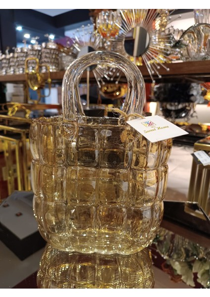 Çantalı Bal Cam Vazo Büyük