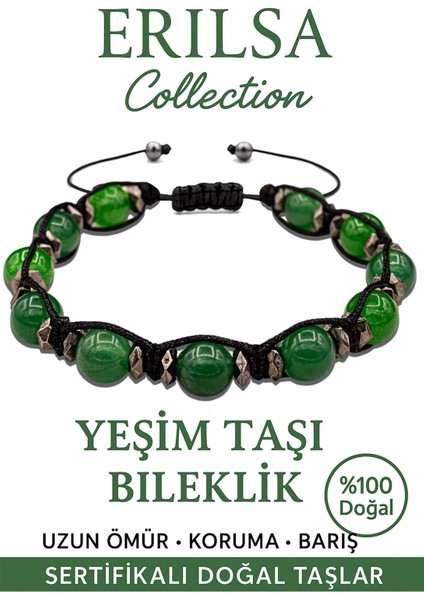 Sertifikalı Terahertz & Fasetli Yeşim Taşı Bileklik – Huzur ve Koruyucu Enerji