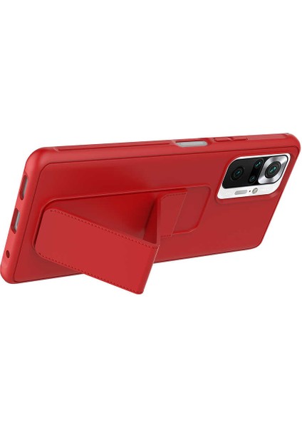 Xiaomi Redmi Note 10 Pro Kılıf Klcr Qstand Kapak-Pembe