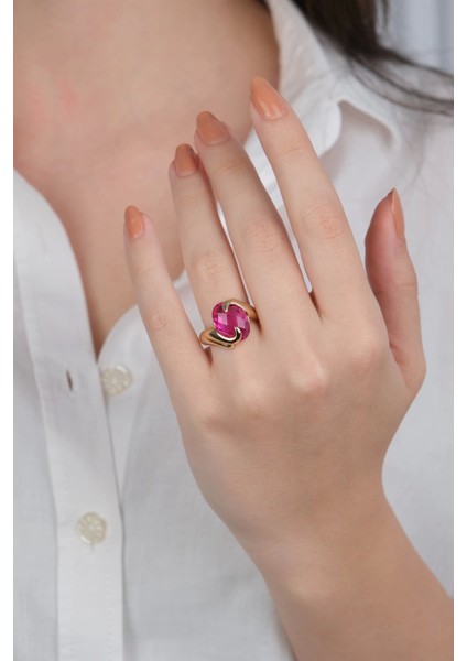 14 Ayar Altın Pembe Taşlı Yüzük 891 fiyatları