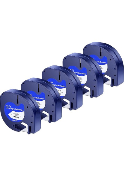 Dymo Letratag Refill 91331 Için 5'li Etiket Bandı, Beyaz Üzerine Siyah (Yurt Dışından)