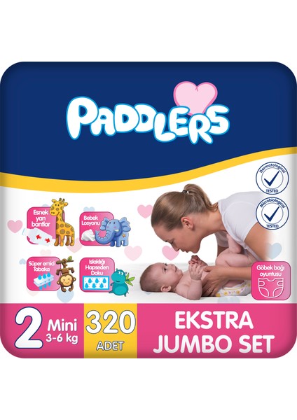 Bebek Bezi 2 Numara Mini 320 Adet (3-6 Kg) Ekstra Jumbo Set